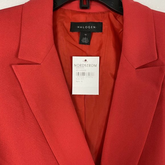 Halogen Double Breasted Blazer Jacket Red Hibiscus - Picture 6 of 8